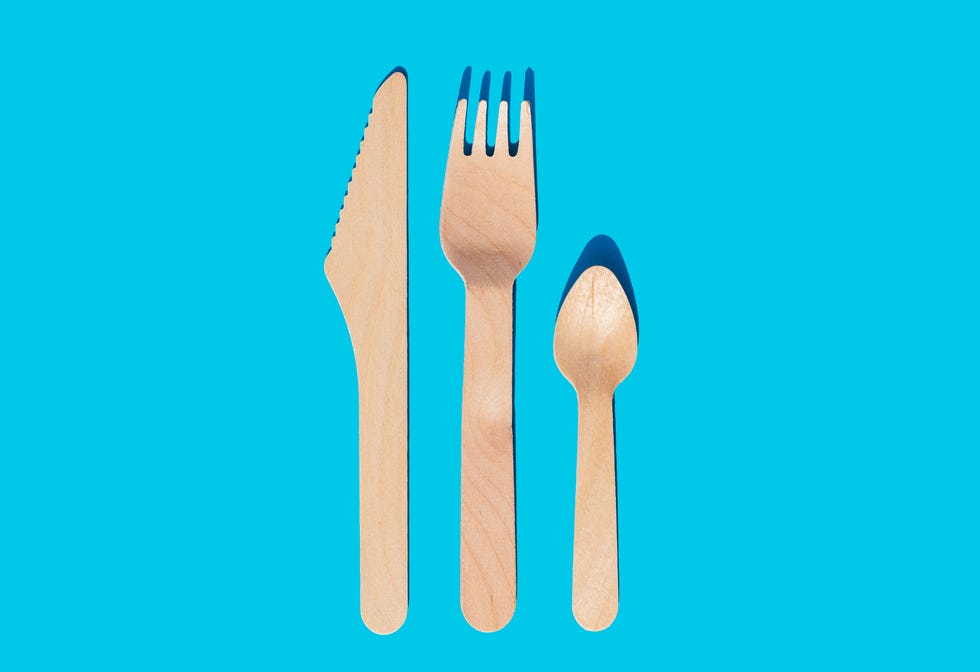 cuchillo, cuchara y tenedor reutilizables