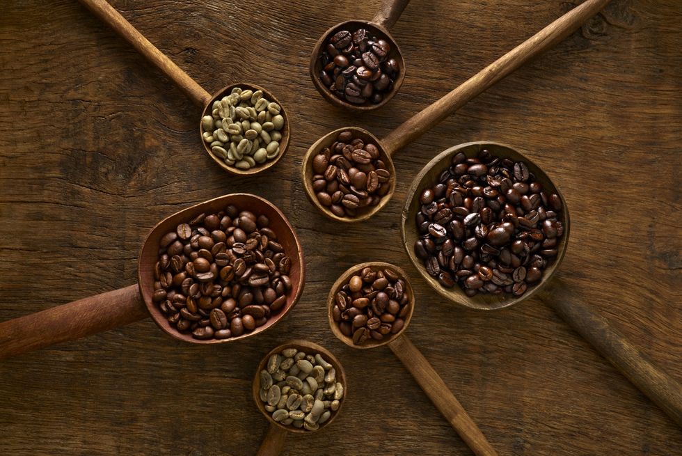 焙煎度合いの異なるコーヒー豆