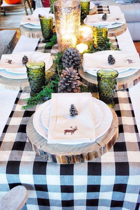 woodsy christmas table decorations ideas