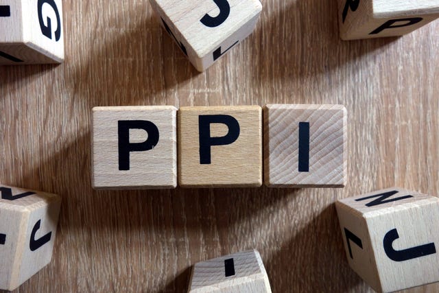 PPI word (Payment Protection Insurance) from wooden blocks