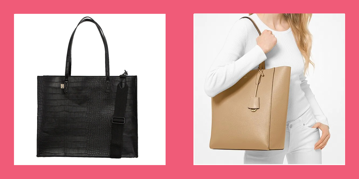 work bags for women, one black, one beige