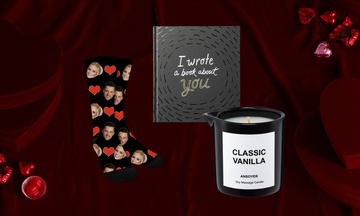 valentines day gifts including book, candle and socks