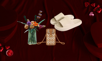 valentines day gifts for her including lego flowers, phone bag and slippers