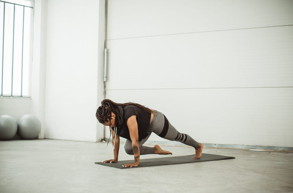 working on her upper body