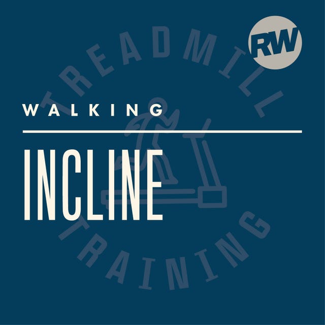 graphic promoting incline walking on a treadmill