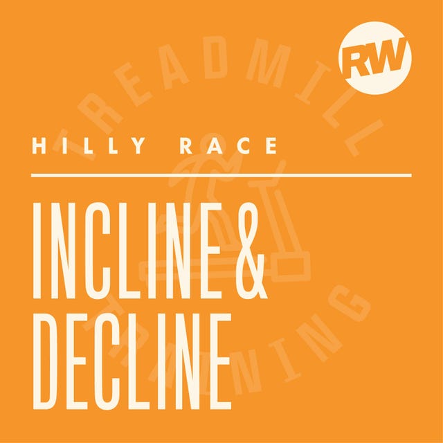 graphic promoting a hilly race workout for treadmill training