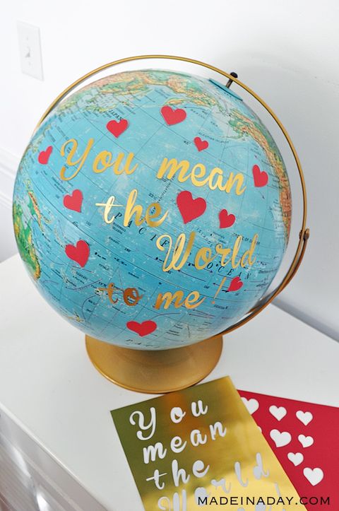 world globe that says you mean the world to me on it