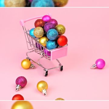 Baubles in a shopping trolley
