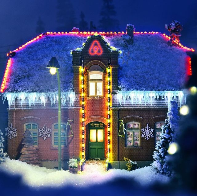 Winter, Snow, Christmas, House, Light, Home, Christmas lights, Lighting, Christmas decoration, Tree, 