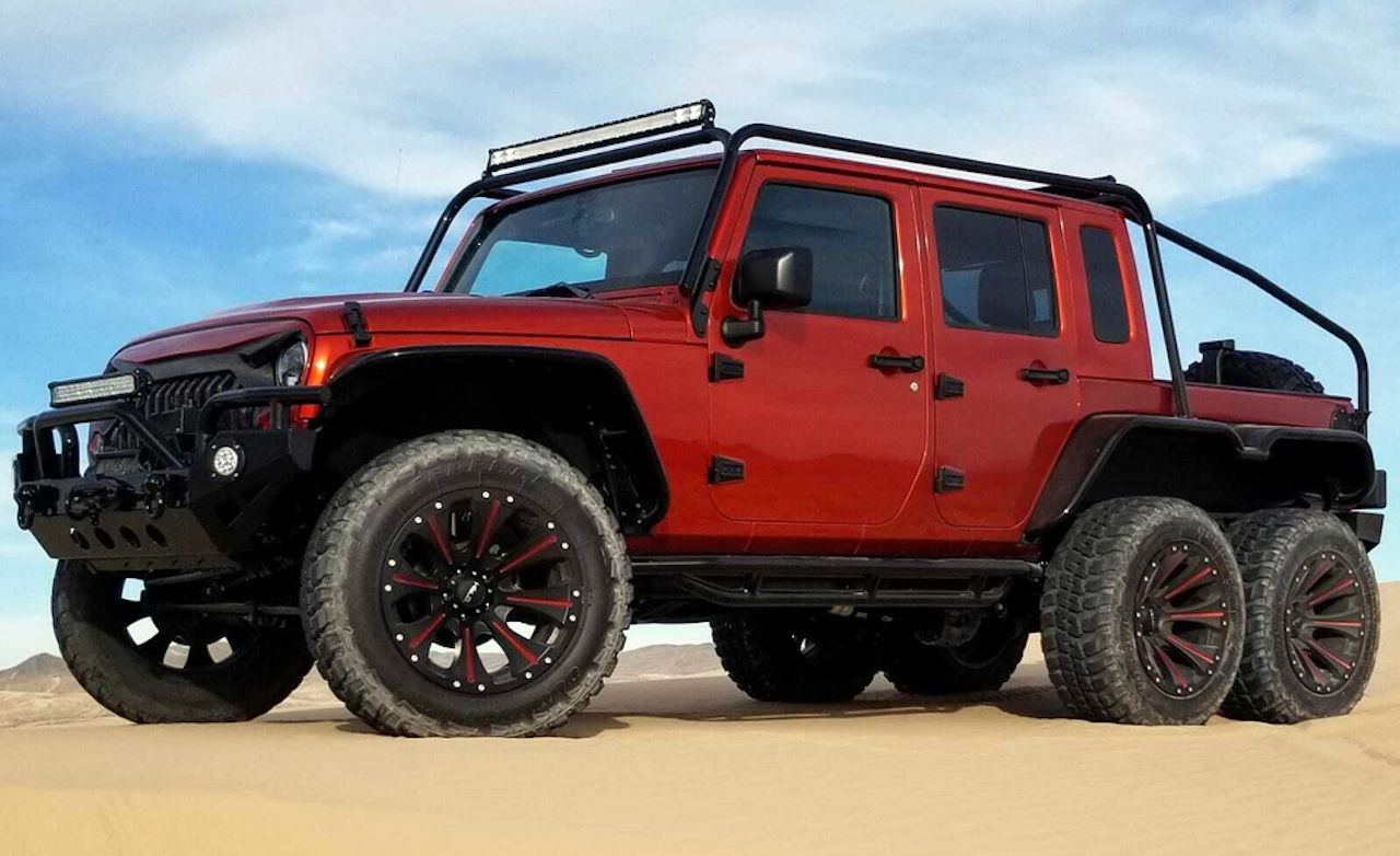 Hellcat-Powered Jeep Wrangler Rubicon 6x6 Pickup Heads to Auction