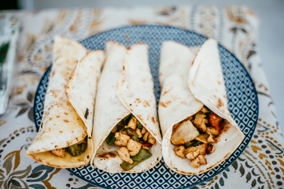 fajitas de pollo y verduras