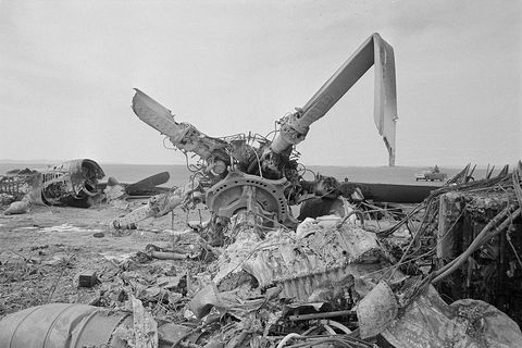 View of American Helicopter After Being Destroyed
