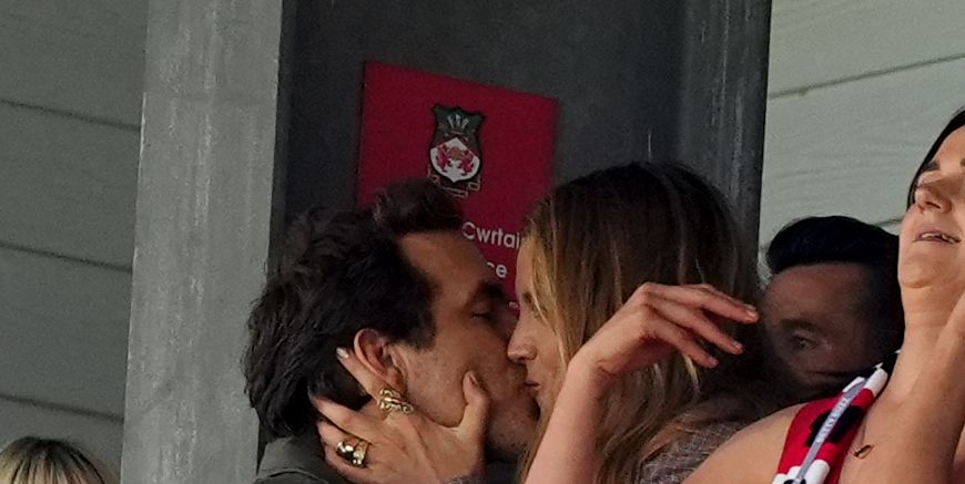 Blake Lively and Ryan Reynolds Share Passionate Kiss at Wrexham AFC Game