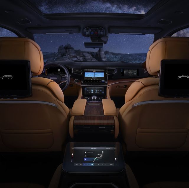 all new 2022 grand wagoneer features two 101 inch entertainment touchscreens with the available rear seat entertainment system, which features independent streaming capabilities from major content providers