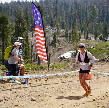 runner on western states trail runner on western states trail