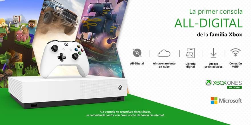 La nueva consola Xbox One S All-Digital Edition sin lector de discos podría  salir en mayo