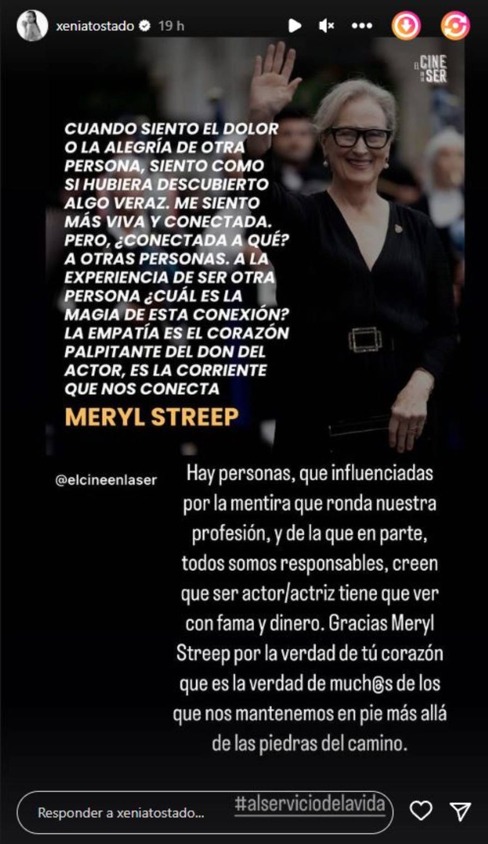 meryl streep mensaje xenia tostado