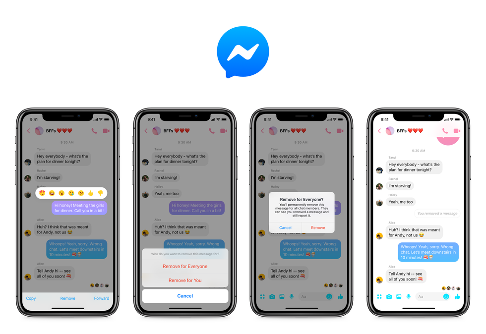 Facebook Messenger will now let you unsend messages