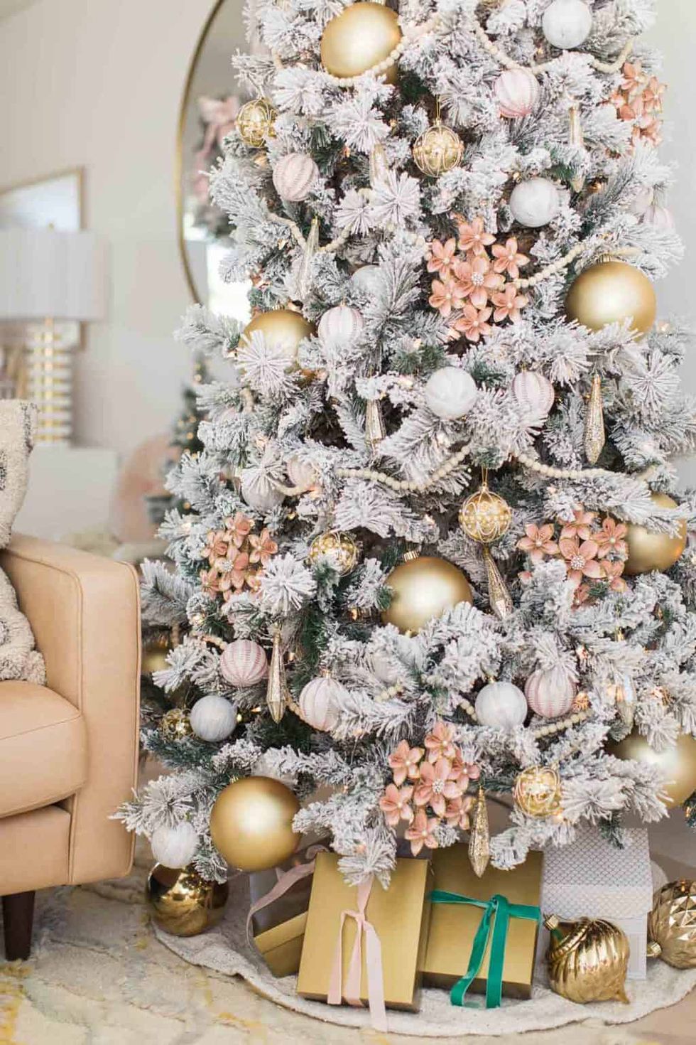 White Pom Pom Christmas Tree  Christmas party crafts, Christmas tree  crafts, Rose gold christmas decorations
