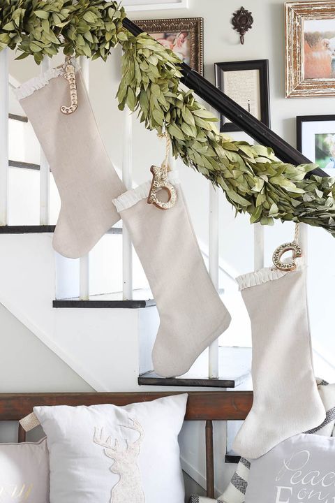personalized stockings stair decor