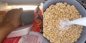 cereal bowl in freezer