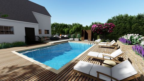 Swimming pool, Property, House, Backyard, Real estate, Building, Home, Architecture, Sunlounger, Design, 