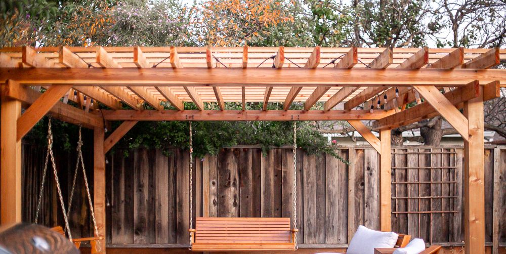 Divina Pérgola madera maciza adosada a pared Oviedo ideal para decorar tus  espacios exteriores — jardineriadelvalles