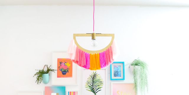 DIY COLORFUL WRAPPED YARN WALL ART - Showit Blog