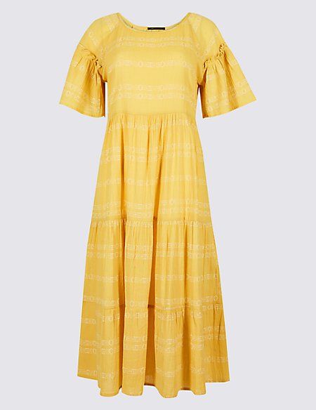 Clothing, Day dress, Yellow, Dress, Sleeve, Cocktail dress, Neck, A-line, Ruffle, Gown, 