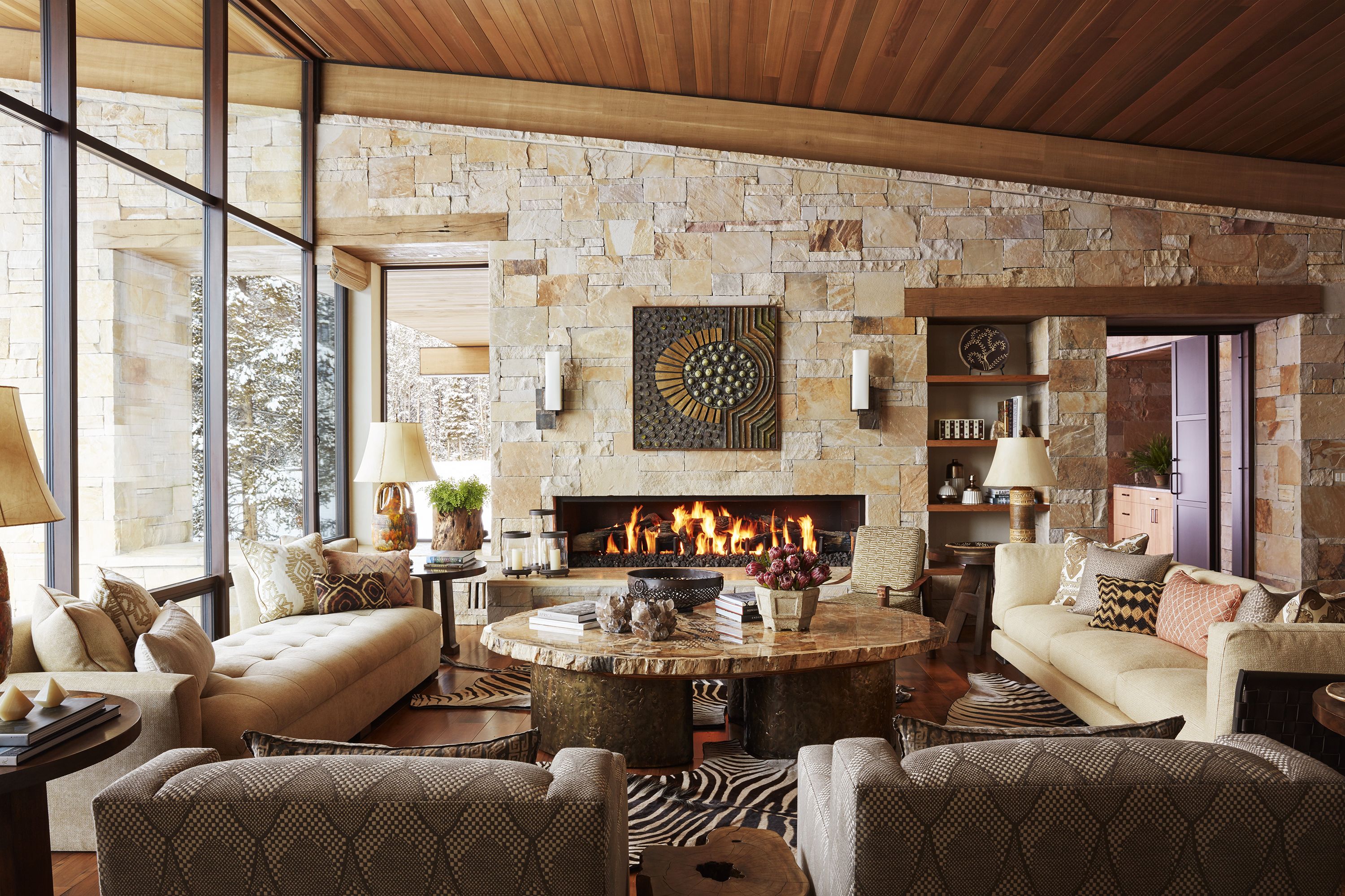 Yellowstone Club Residence - Rustic - Living Room - Other - by Tate  Interiors