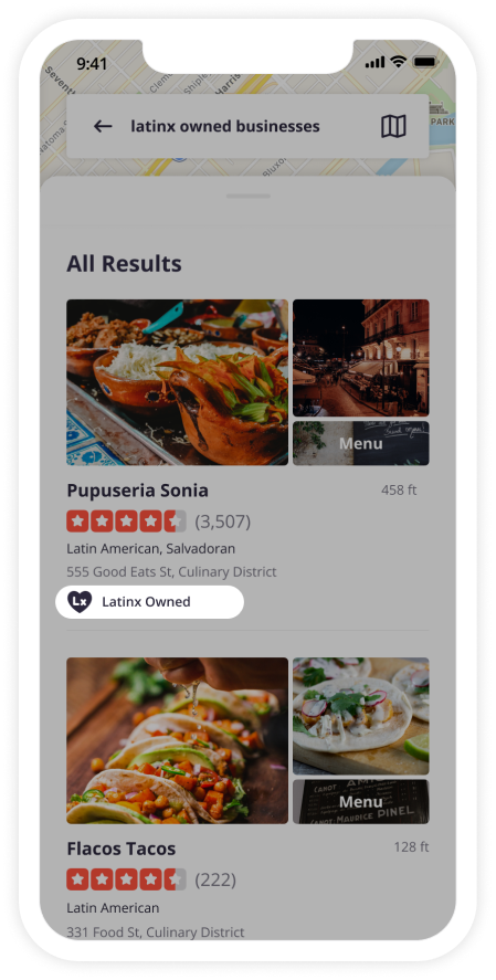 yelp latinx owned business label