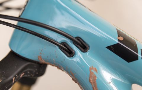 The 5.5c has internal routing for all components. Rubber grommets help keep things quiet