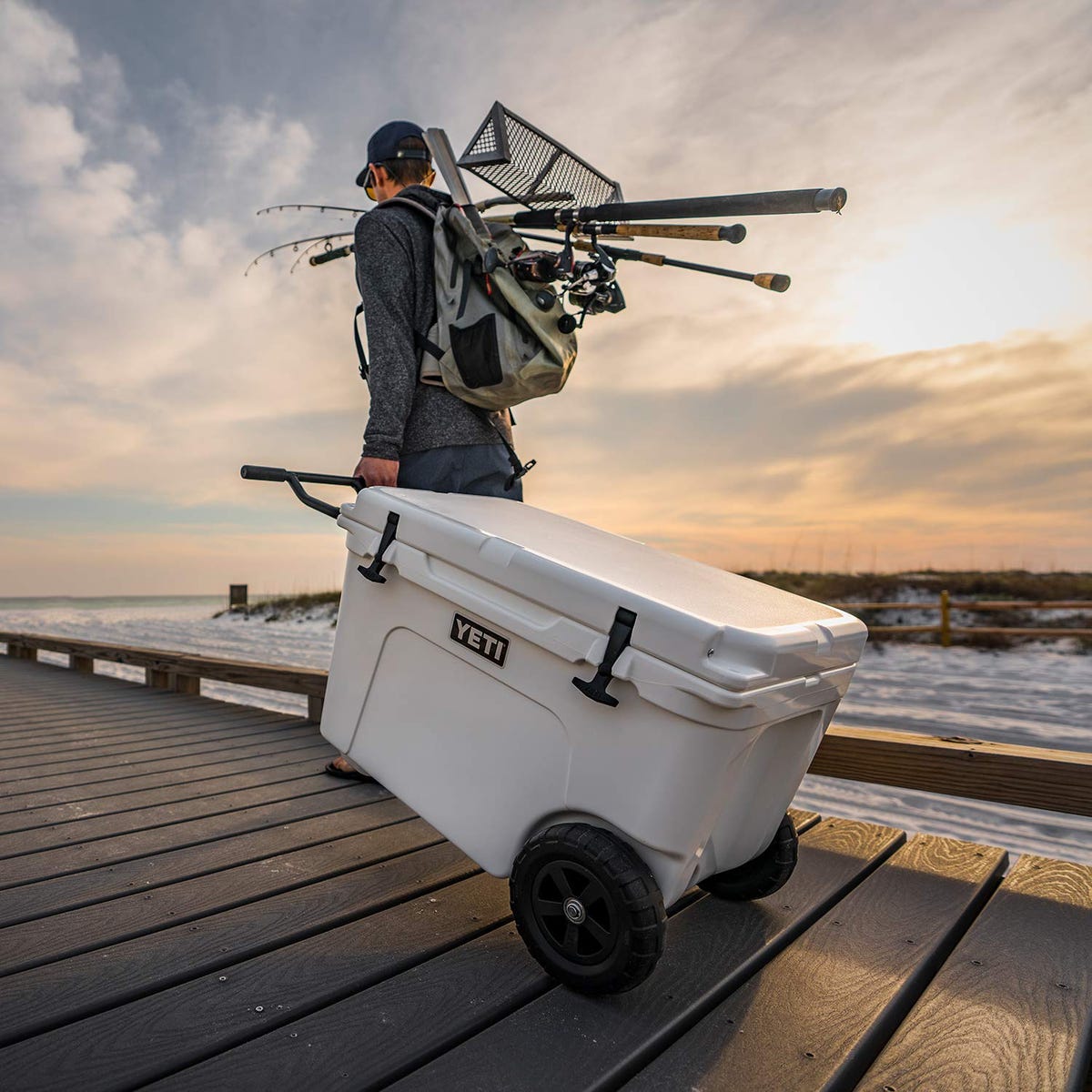 Pelican Tailgater Cooler, Wheeled, 55 Qt. - White