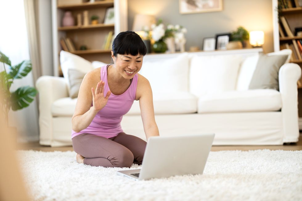 yoga class at home