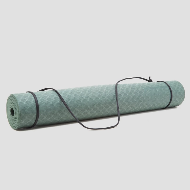 Green, Turquoise, Yoga mat, Mat, Cylinder, Linens, 