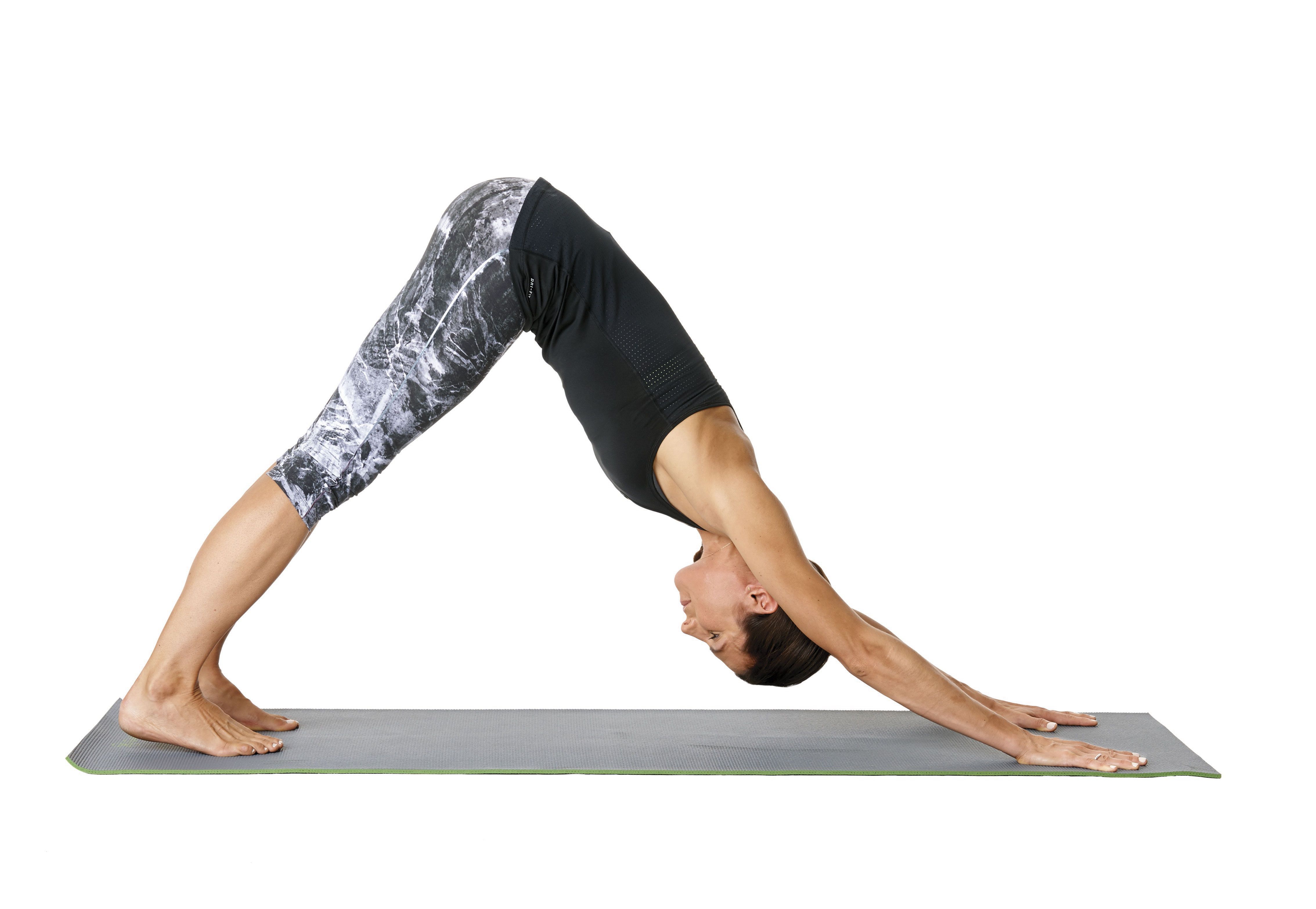 Premium Vector | Woman in parvathasana yoga pose also known as downward  facing dog hands and feet on the ground hips high forming an inverted v  shape elongating spine and stretching the
