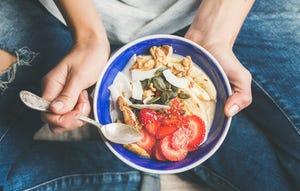 Yogurt bowl with fruit and nuts