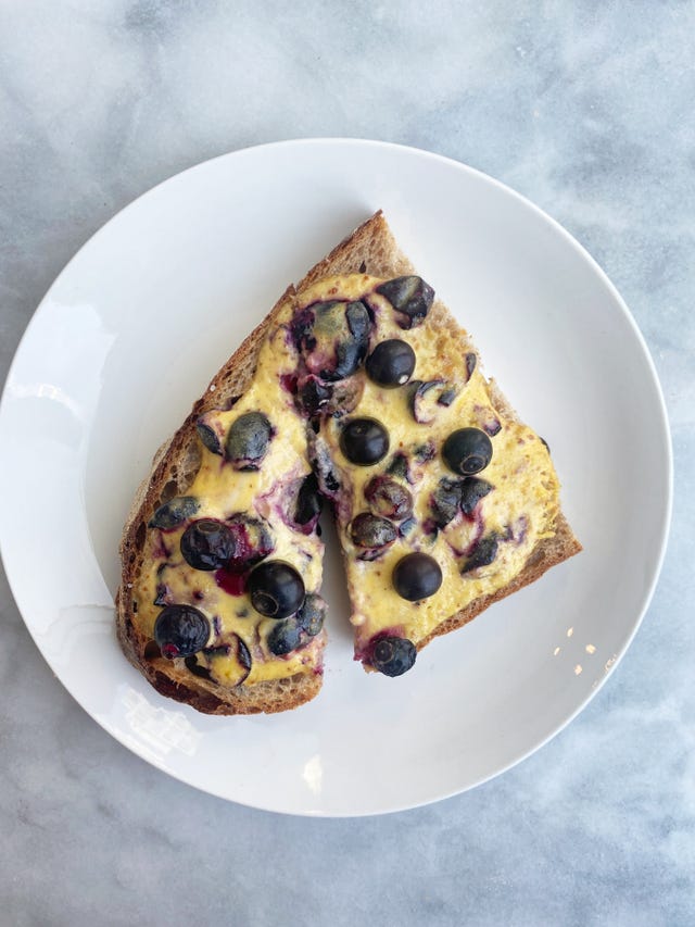 yogurt toast blueberry cheesecake recipe