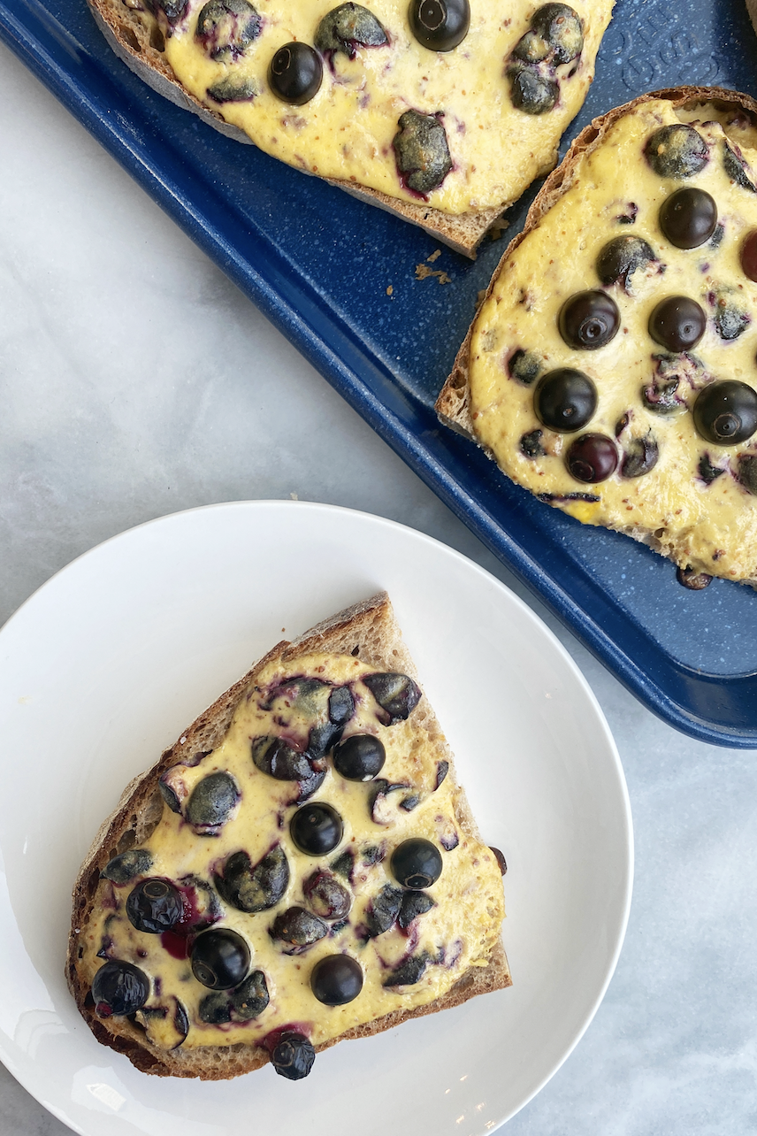 yogurt toast blueberry cheesecake