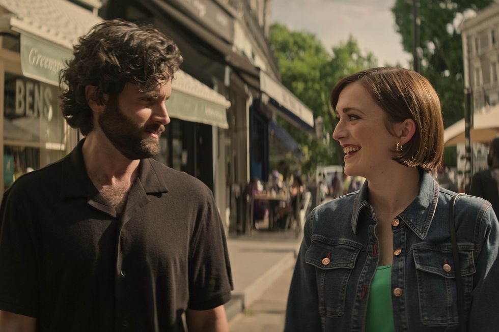 you l to r penn badgley as joe goldberg, charlotte ritchie as kate in episode 407 of you cr courtesy of netflix © 2023