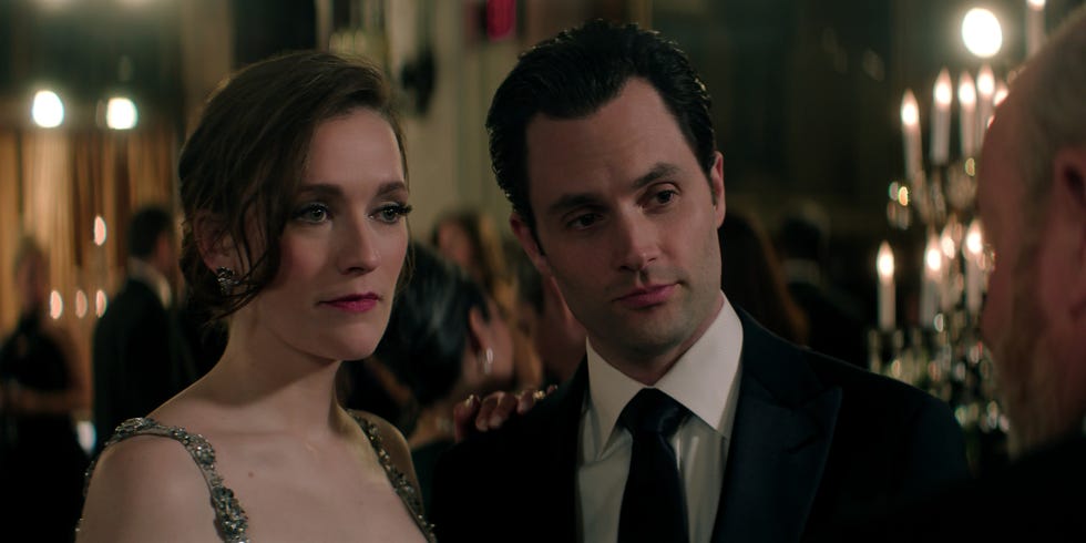 you. (l to r) charlotte ritchie as kate lockwood, penn badgley as joe goldberg in episode 501 of you. cr. courtesy of netflix © 2025