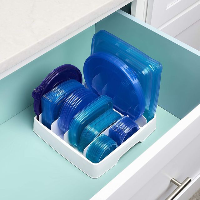 YouCopia StoraLid Food Container Lid Organizer, Small 2-Pack, BPA-Free  Adjustable Plastic Lid Storage for Kitchen Cabinet and Drawer Organization