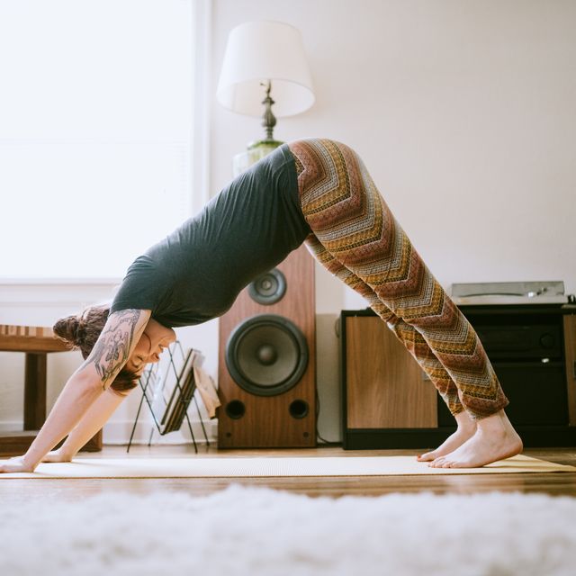 HD wallpaper: yoga pants, ass, feet, lying on front, lying down, sports bra