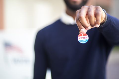 young black man with i voted sticker