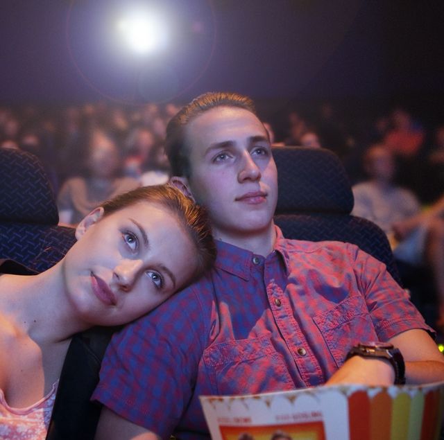 young couple in cinema