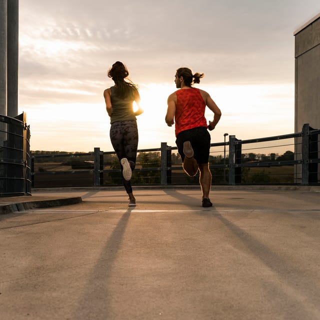 young couple jogging in the morning