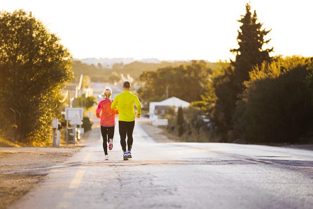 young couple jogging