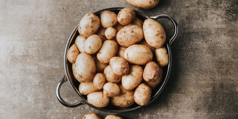 young farm potatoes raw potato on a table
