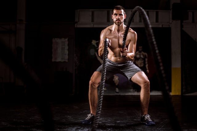 This Battle Rope Burner Cardio Workout Is Great For Men Over 40