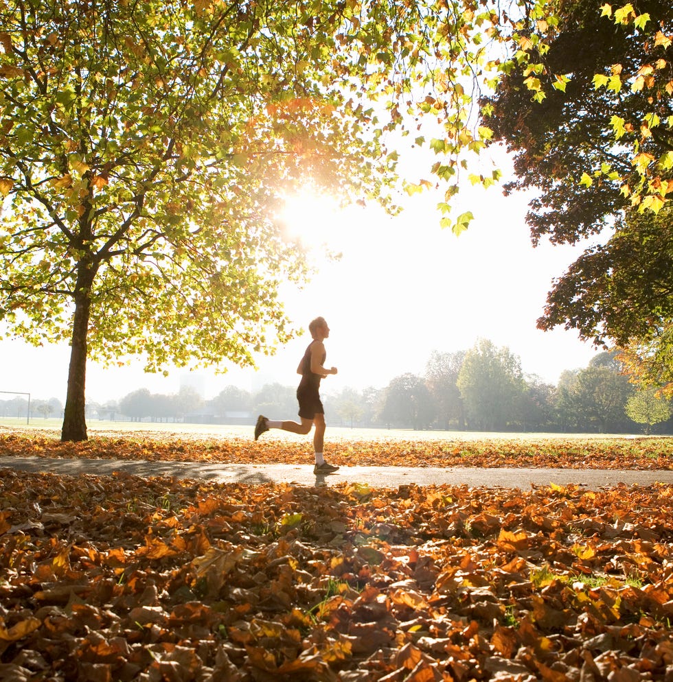 young man running in park